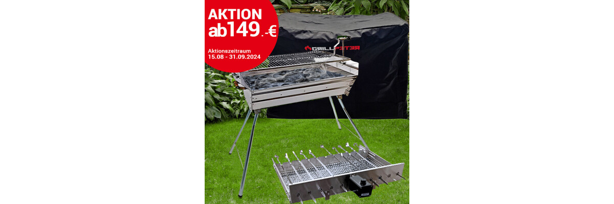 Aktion Mangal &quot;Ararat&quot; Konfigurator aus Edelstahl 2mm Schaschlickgrill mit verstellbarer Grillhöhe - Mangal Edelstahl 2mm» jetzt günstig online kaufen | GrillPeter.de