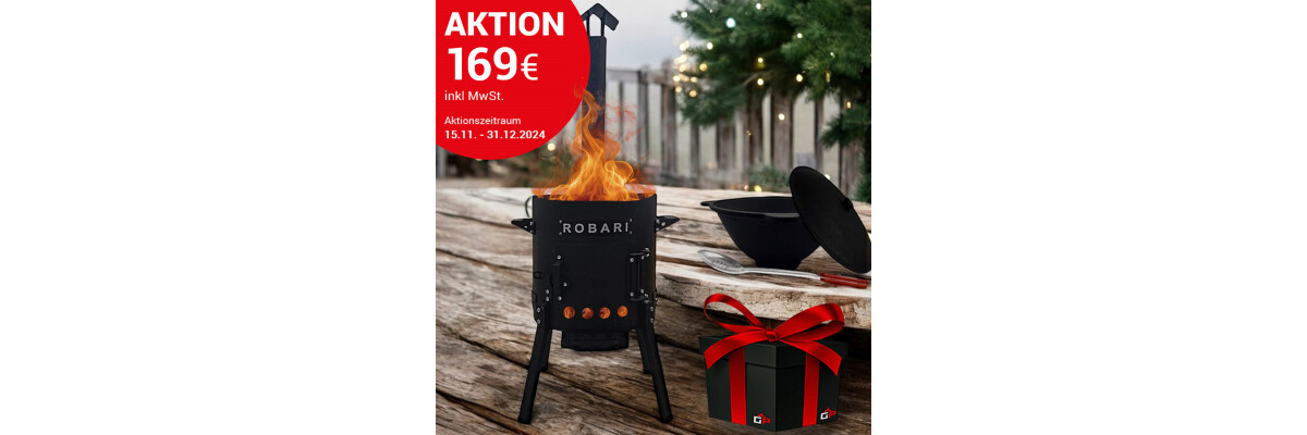 Aktion Feurige Geschenkidee: Robari Utschak Set mit 12L. Kasan und Schaumlöffel - 