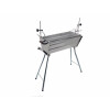 Mangal Ararat Edelstahl 2mm Schaschlikgrill mit 9er Drehspieß Haube Edelstahlmotor