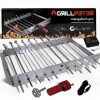 Mangal Astana Deluxe mit 11er Spießdreher Grillmotor USB und Powerbank BBQ Deckel Grillrost Ablage