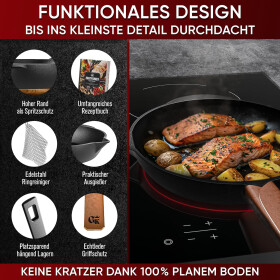 GUSSKÖNIG Dutch Oven Set 10 teilig Topf Set inkl. Rezeptbuch