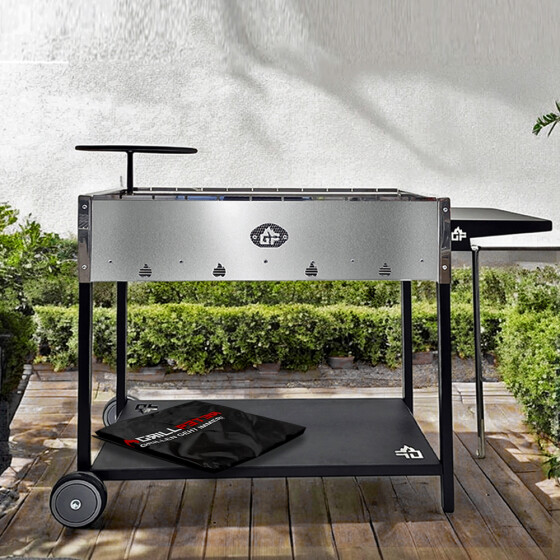 Mangal Batyr Deluxe Edelstahl Schaschlikgrill mit Abdeckhaube