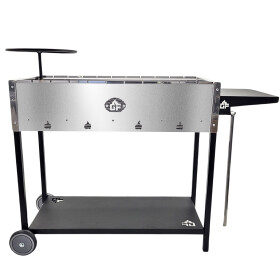 Mangal Batyr Deluxe 80 cm Edelstahl Schaschlikgrill Set mit Abdeckhaube