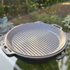 Utschak mit Kazan aus Gusseisen 12 l Grilldeckel-Pfanne Schaumlöffelset