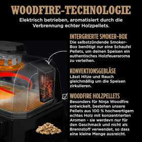 Ninja Woodfire Pro Connect XL Elektrischer BBQ Smoker Grill App-Steuerung